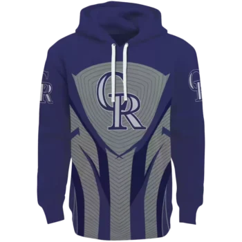 Colorado Rockies Blue Black Hoodie with Concentric Line Design