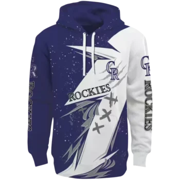 Colorado Rockies Blue & White Dynamic Slash Hoodie - MLB Gear