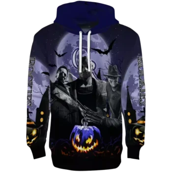 Colorado Rockies Halloween Hoodie – Blue & Black Seasonal Sweatshirt