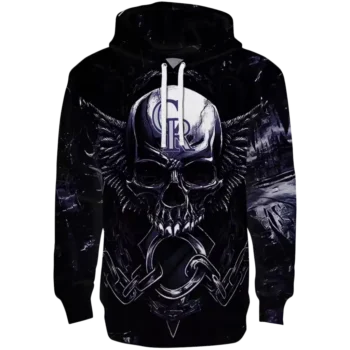 Colorado Rockies Skull Hoodie – Blue Black Stylish Sweatshirt