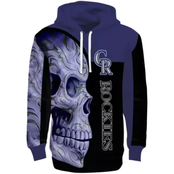 Colorado Rockies Hoodie with Skull Motif – Blue & Black Design