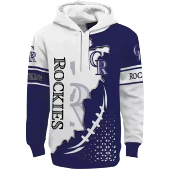 Colorado Rockies Blue White Triangular Pattern Hoodie