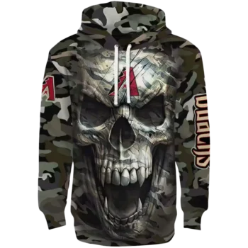 Arizona Diamondbacks Camo Skull Hoodie - Custom MLB Sweatshirt