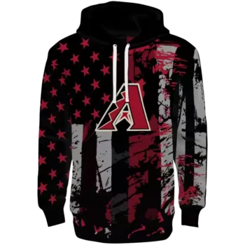 Arizona Diamondbacks Distressed Flag Red & Black Custom Hoodie