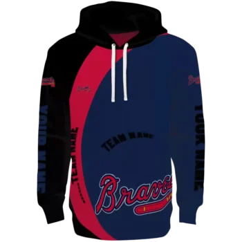 Atlanta Braves Minimalist Navy Black Hoodie – Custom Design