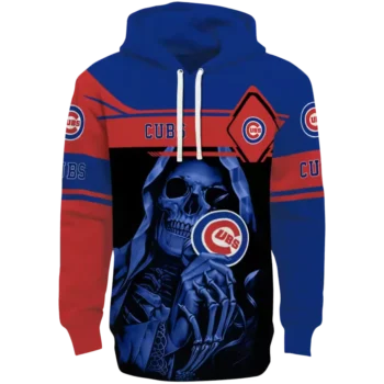 Custom Chicago Cubs Grim Reaper Hoodie - Blue & Black Design