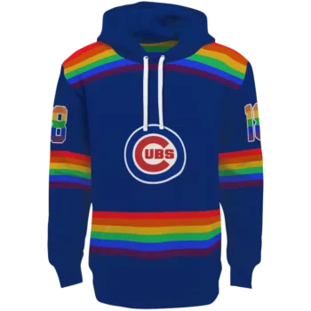 Chicago Cubs Custom Rainbow Stripes Blue Hoodie – Stylish & Cozy