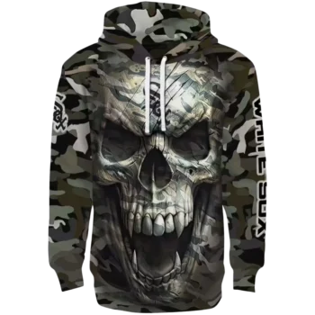 Custom Chicago White Sox Camo Skull Hoodie – Unique Sox Gear