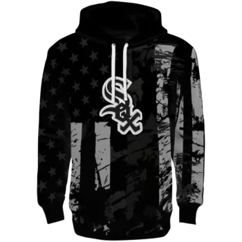 Chicago White Sox Distressed Flag Black Custom Hoodie