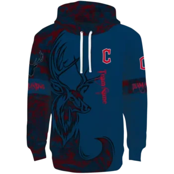 Cleveland Guardians Deer Silhouette Navy Blue Custom Hoodie