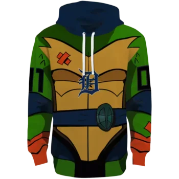 Detroit Tigers Navy Green Superhero Armor Custom Hoodie