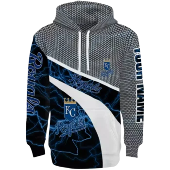 Kansas City Royals Hex Mesh Royal Blue Black Gray Hoodie