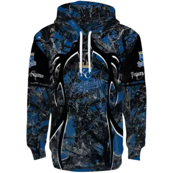 Kansas City Royals Hunting Hoodie - Royal Blue & Black Custom