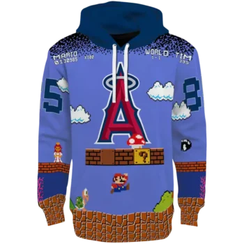 Los Angeles Angels Mario Blue & Black Custom Hoodie