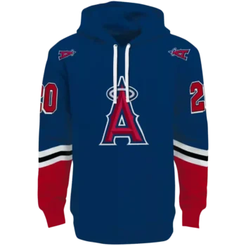 Los Angeles Angels Blue Hoodie with Striped Sleeves – Custom Design