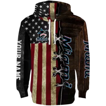 Miami Marlins American Pride Hoodie – Custom MLB Sweatshirt