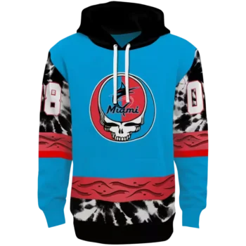 Custom Miami Marlins Blue Hoodie – Grateful Vibes Design