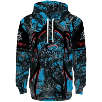 Miami Marlins Hunting Hoodie - Custom Blue & Black Design