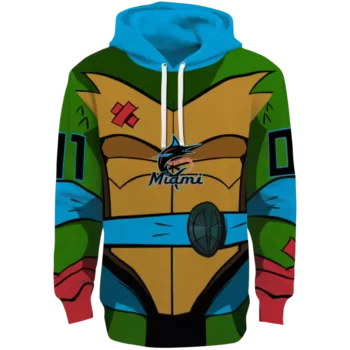 Miami Marlins Superhero Armor Hoodie – Custom Blue Green Design