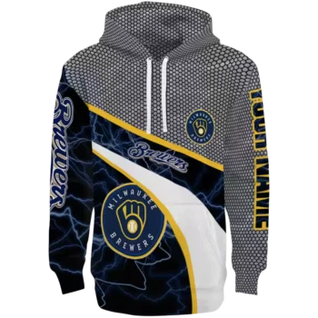 Milwaukee Brewers Navy Hex Mesh Hoodie – Custom Colors