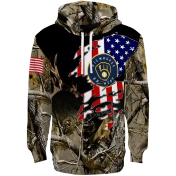 Milwaukee Brewers Tree Camo Hoodie - Custom MLB Sweatshirt