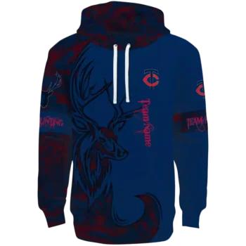 Minnesota Twins Navy Hoodie with Custom Deer Silhouette Design