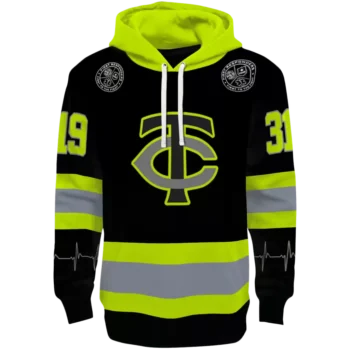 Minnesota Twins Custom Neon Green & Black Safety Hoodie