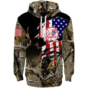 New York Yankees Custom Tree Camo Hoodie – Stylish MLB Gear