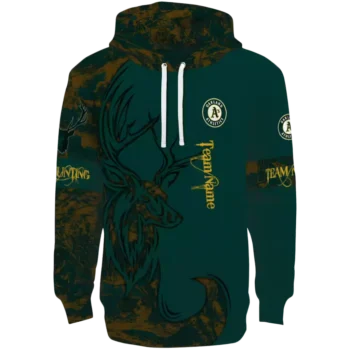 Oakland Athletics Green Hoodie with Custom Deer Silhouette