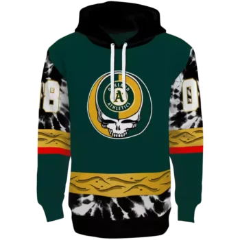 Oakland Athletics Grateful Vibes Green Custom Hoodie