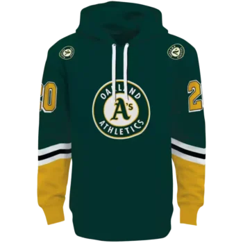 Oakland Athletics Green Hoodie with Striped Sleeves – Custom Fit