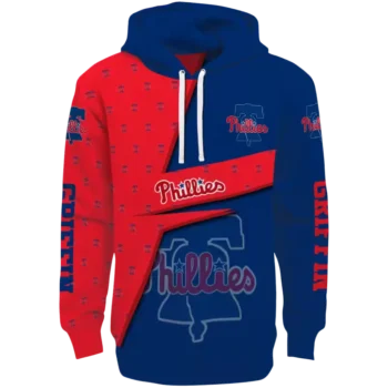 Philadelphia Phillies Blue Abstract Shape Custom Hoodie