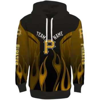 Pittsburgh Pirates Black Hoodie with Custom Flame Design