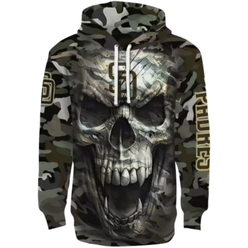 San Diego Padres Camo Skull Hoodie – Custom MLB Fan Gear