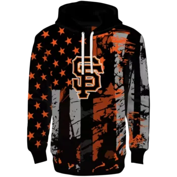 San Francisco Giants Distressed Flag Hoodie - Orange & Black