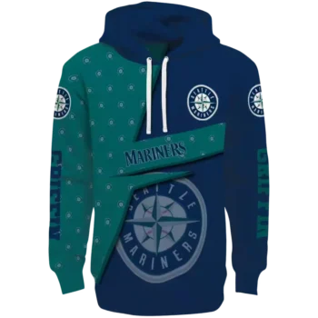 Seattle Mariners Custom Navy Blue Abstract Hoodie – Men’s & Women’s