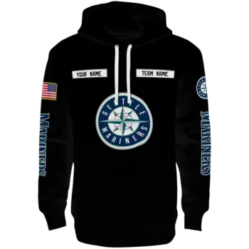 Seattle Mariners Punisher Skull Black Hoodie - Custom Design