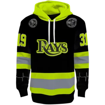 Tampa Bay Rays Custom Black Neon Green Safety Hoodie