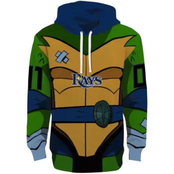 Custom Tampa Bay Rays Navy Green Superhero Armor Hoodie