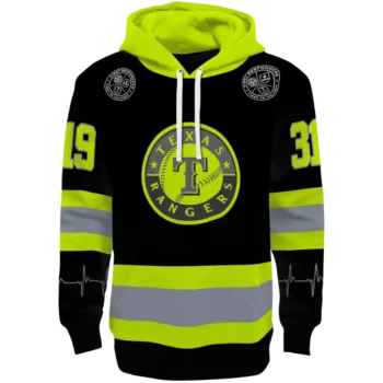 Texas Rangers Black Neon Green Hoodie - Custom Safety Design