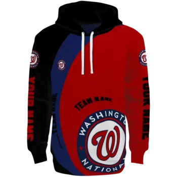 Washington Nationals Minimalist Red & Black Custom Hoodie