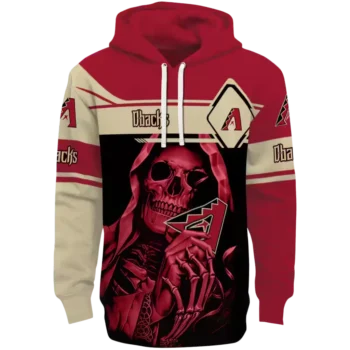 Custom Arizona Diamondbacks Grim Reaper Hoodie - Red & Black