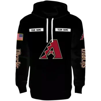 Custom Arizona Diamondbacks Punisher Skull Black Hoodie