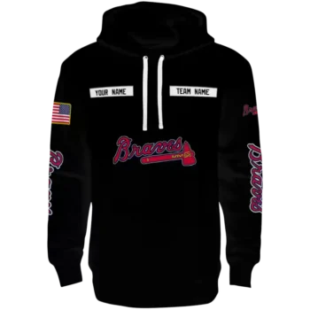 Atlanta Braves Punisher Skull Black Hoodie – Custom MLB Apparel