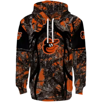 Baltimore Orioles Hunting Hoodie - Custom Orange Black Sweatshirt