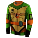 customized-baltimore-orioles-superhero-armor-orange-green-hoodie-best-selling.webp