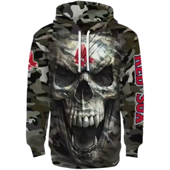 Personalized Boston Red Sox Camo Skull Hoodie – Custom MLB Gear
