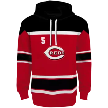 Cincinnati Reds Custom Red Striped Hoodie – Personalized MLB Gear