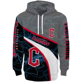 Cleveland Guardians Navy Blue Hexagonal Mesh Hoodie – Customizable