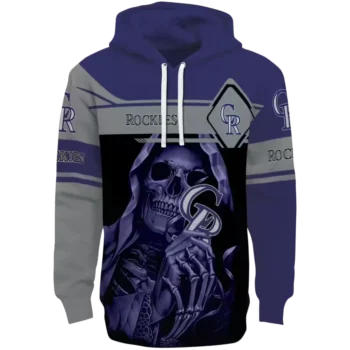 Custom Colorado Rockies Grim Reaper Hoodie - Blue & Black
